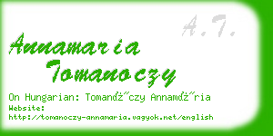 annamaria tomanoczy business card